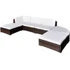 Image de Vidaxl - Salon De Jardin 6 Pcs Avec Coussins Résine Tressée Marron