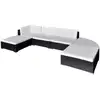 Image de Vidaxl - Salon De Jardin 6 Pcs Avec Coussins Résine Tressée Noir