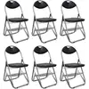Image de Vidaxl - Chaises À Manger Pliables Lot De 6 Noir Similicuir Et Acier