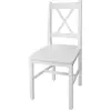 Image de vidaXL Chaises de salle à manger 4 pcs, bois blanc
