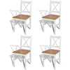 Image de Vidaxl - Chaises À Manger Lot De 4 Blanc Bois De Pin
