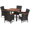 Image de vidaXL Ensemble de jardin 5 pièces avec coussins Poly rotin noir