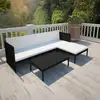 Image de Vidaxl - Salon De Jardin 3 Pcs Avec Coussins Résine Tressée Noir