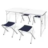 Image de Vidaxl - Jeu De Table Pliable De Camping Et 4 Tabourets 120x60 Cm