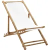 Image de Vidaxl   Chaise Longue En Bambou Et Toile   4 Positions Réglables   Résistante Aux Intempéries   Pliable Pour Rangement Facile