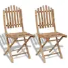 Image de Vidaxl - Chaises Pliables De Jardin 2 Pcs Bambou