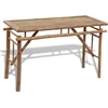 Image de vidaXL Table de bière avec 2 bancs 100 cm bambou