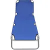 Image de vidaXL Bain de soleil pliable Acier revêtu par poudre Bleu