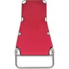 Image de vidaXL Chaise longue pliante Acier revêtu par poudre Rouge