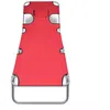 Image de vidaXL Chaise longue pliante avec coussin Acier revêtu par poudre Rouge