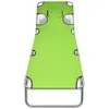 Image de vidaXL Bain de soleil pliable avec appui-tête réglable Vert pomme