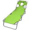 Image de Vidaxl - Chaise Longue Avec Coussin De Tête Acier Enduit De Poudre Vert