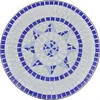 Image de vidaXL Table de bistrot bleu et blanc 60 cm Mosaïque