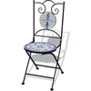 Image de vidaXL Chaises de bistrot pliantes 2 pcs. Céramique bleue et blanche
