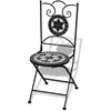 Image de vidaXL Chaises de bistrot pliantes 2 pcs. Céramique noire et blanche