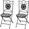Image de Vidaxl - Chaises Pliables De Bistro 2 Pcs Céramique Noir Et Blanc