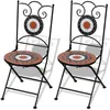 Image de Vidaxl - Chaises Pliables De Bistro 2 Pcs Céramique Terre Cuite Et Blanc