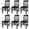 Image de Vidaxl - Chaises À Manger Lot De 6 Marron Foncé Pinède