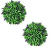 Image de Ensemble De 2 Boules De Buis Artificiel Avec Lavande 30 Cm