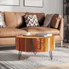Image de vidaXL Table basse en vieux bois massif ronde