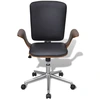 Image de vidaXL Chaise de bureau pivotante Bois courbé avec rembourrage en similicuir
