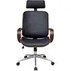 Image de vidaXL Chaise de bureau Pivotante avec appui-tête Bois courbé Similicuir