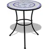 Image de vidaXL Ensemble de jardin Bistro Mosaïque Chaises Table 60 cm Bleu Blanc