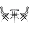 Image de vidaXL Ensemble Bistro 3 pcs. céramique noir et blanc