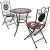 Image de Mobilier De Bistro 3 Pcs Carreau Céramique Terre Cuite Et Blanc Vidaxl