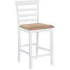 Image de vidaXL Tabouret de bar 2 pcs. Blanc Tissu