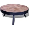 Image de vidaXL Table basse ronde en vieux bois teck