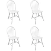 Image de vidaXL Chaises de salle à manger 4 pcs. Blanc Bois massif Hévéa