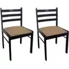 Image de vidaXL Chaises de salle à manger 2 pcs. Marron hévéa massif et velours