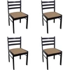 Image de vidaXL Chaises de salle à manger 4 pcs. Marron bois massif hévéa et velours