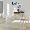 Image de Vidaxl - Chaises À Manger Lot De 2 Blanc Hévéa Solide Et Velours
