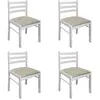 Image de vidaXL Chaises de salle à manger 4 pcs. Blanc Bois massif Hévéa et velours