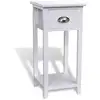 Image de Table De Chevet Avec 1 Tiroir Blanc Vidaxl