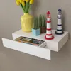Image de Vidaxl - Tagère Murale Avec 1 Tiroir Mdf Blanc Rangement De Livres/dvd