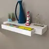 Image de Vidaxl - Tagère Murale Avec 1 Tiroir Mdf Blanc Rangement De Livres/dvd