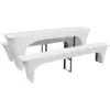 Image de Vidaxl Housses De Table Et Bancs Extensibles 3 Pcs Blanc 220x70x80 Cm