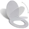 Image de Vidaxl   Abattant Wc À Fermeture Douce Ovale En Polypropylène Blanc   Dimensions 46 X 35 Cm   Fixation Réglable 130-160 Mm   Assemblage Facile