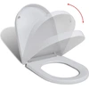 Image de vidaXL Siège de toilette avec mécanisme d'abaissement automatique et Quick-Release Blanc Angulaire