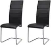 Image de Vidaxl - Chaises À Manger Cantilever Lot De 2 Noir Similicuir