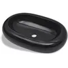 Image de vidaXL lavabo en céramique noir ovale