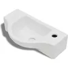 Image de vidaXL lavabo en céramique avec trou pour robinet blanc