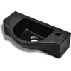 Image de vidaXL lavabo en céramique avec trou pour robinet noir