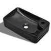 Image de vidaXL lavabo en céramique avec trou pour robinet noir