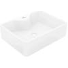 Image de vidaXL Vasque en céramique avec trou pour robinet Blanc Carré