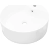 Image de vidaXL lavabo en céramique trou de robinet/trous de trop-plein blanc rond