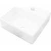 Image de vidaXL Vasque en céramique avec trou pour robinet Blanc Carré